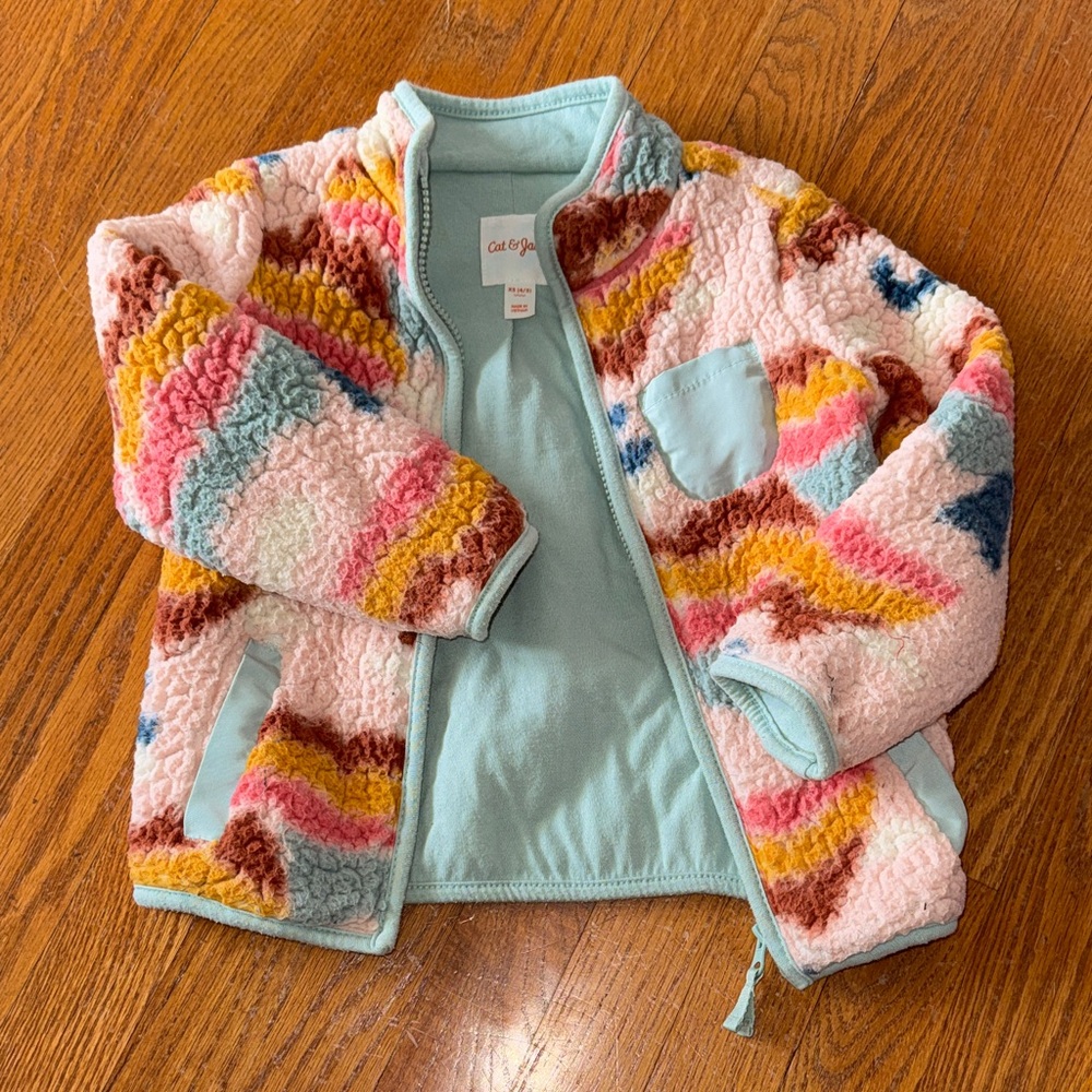 Cat & Jack Multicolor Sherpa Jacket XS 4/5
